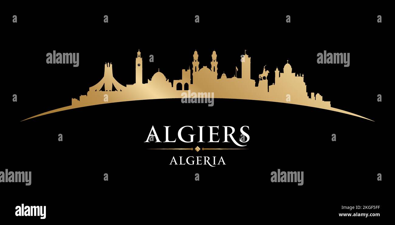 Silhouette d'horizon d'Alger Algérie. Illustration vectorielle Illustration de Vecteur