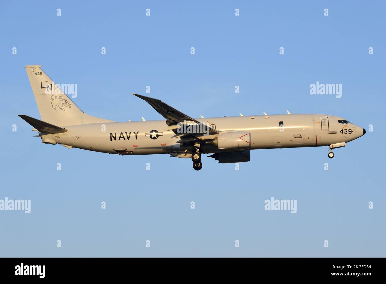 Préfecture de Kanagawa, Japon - 28 mars 2015 : Boeing P-8A Poséidon, navire de la marine américaine, avion maritime multimission de VP-45 Pélicains. Banque D'Images