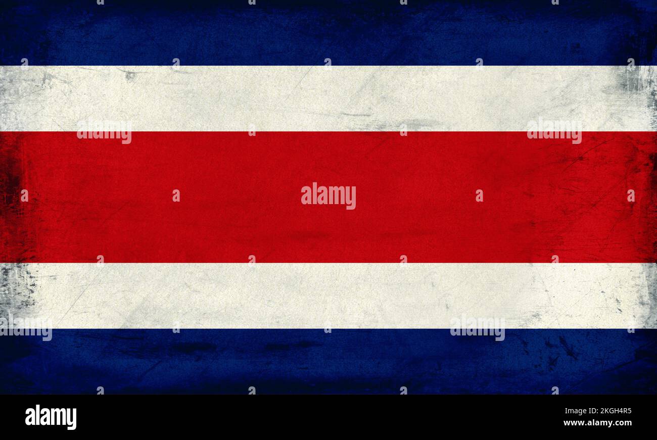 Drapeau grunge du Costa Rica. Texture grunge. Banque D'Images