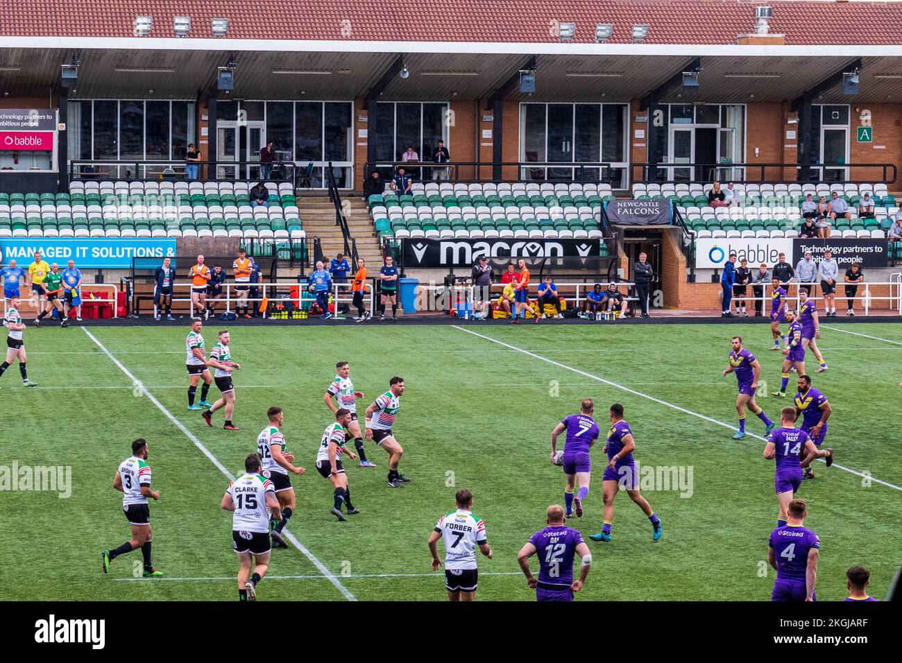 Newcastle UK: 26th juin 2022: Newcastle Thunder équipe de rugby jouant à Kingson Park Banque D'Images