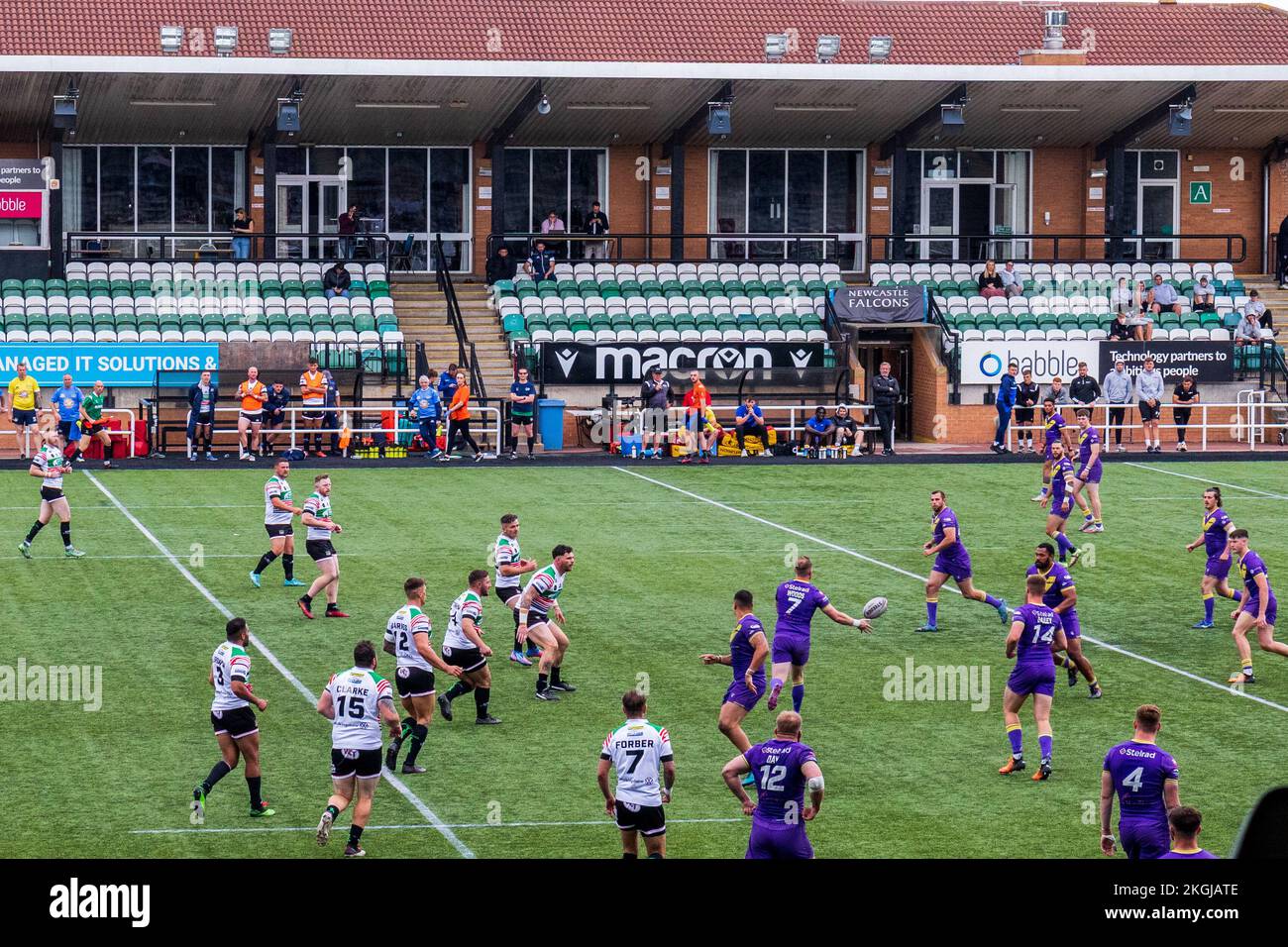 Newcastle UK: 26th juin 2022: Newcastle Thunder équipe de rugby jouant à Kingson Park Banque D'Images