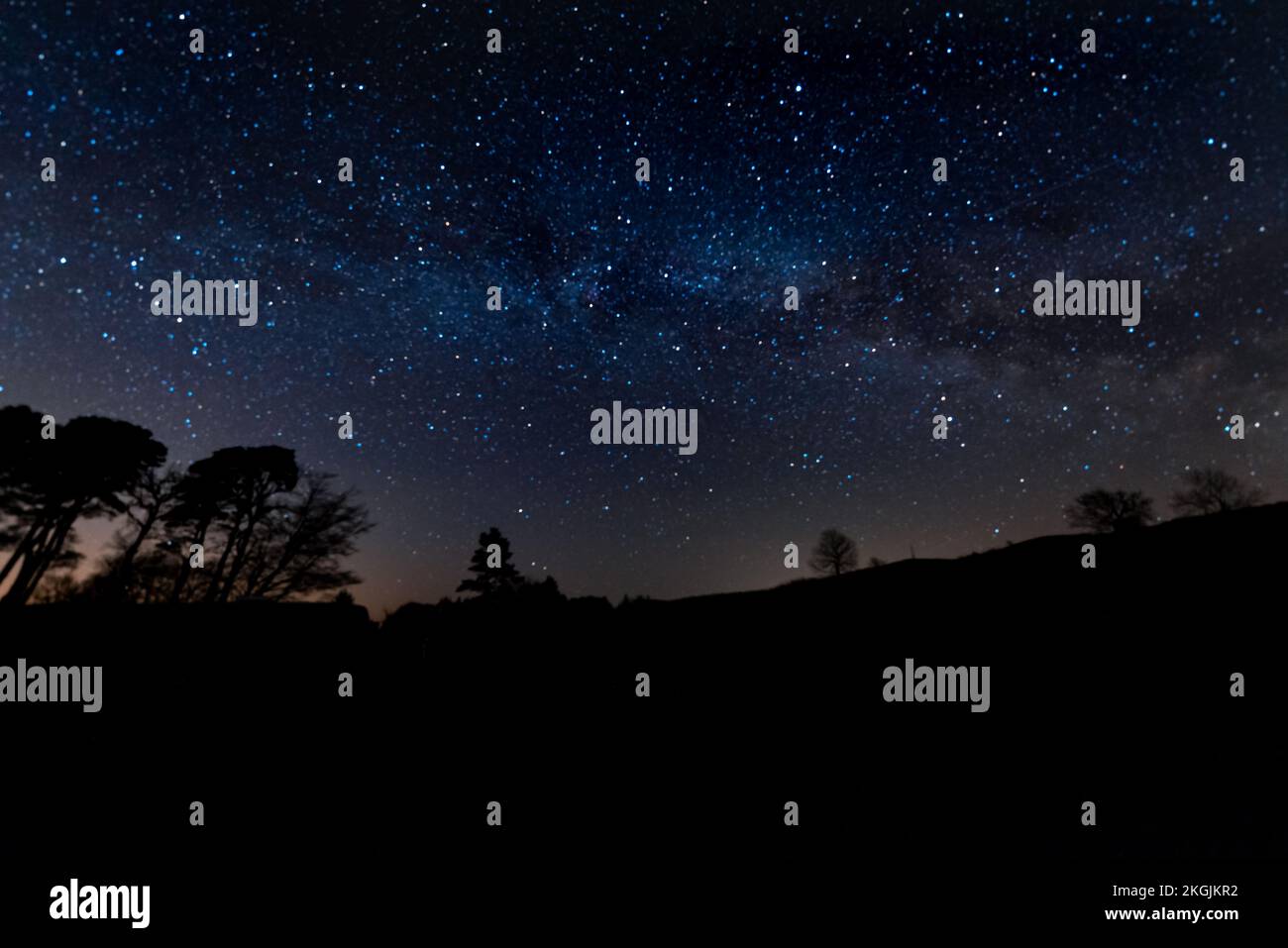 Photo d'astro de Milky Way de Clatteringshaws Dark Sky Park Banque D'Images