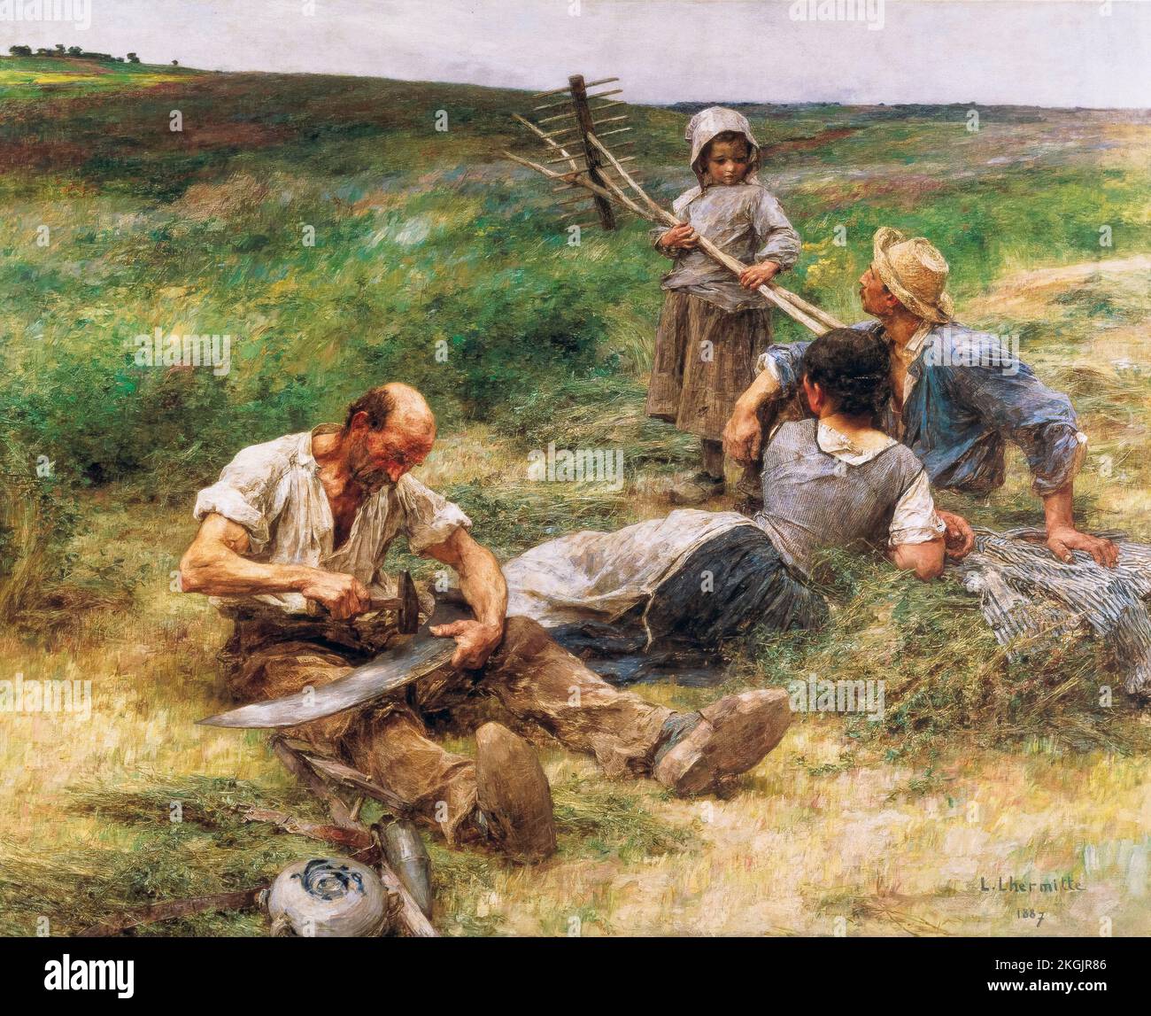 Leon Augustin Lhermitte, Haymaking, huile sur toile, 1887 Banque D'Images