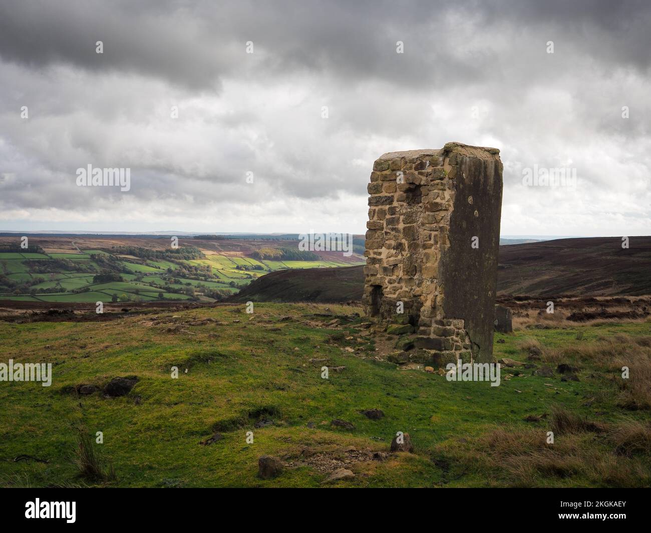 Ruines de Sheriffs Pit, maison tortueuse Rosedale Ironstone Railway, North York Moors Banque D'Images