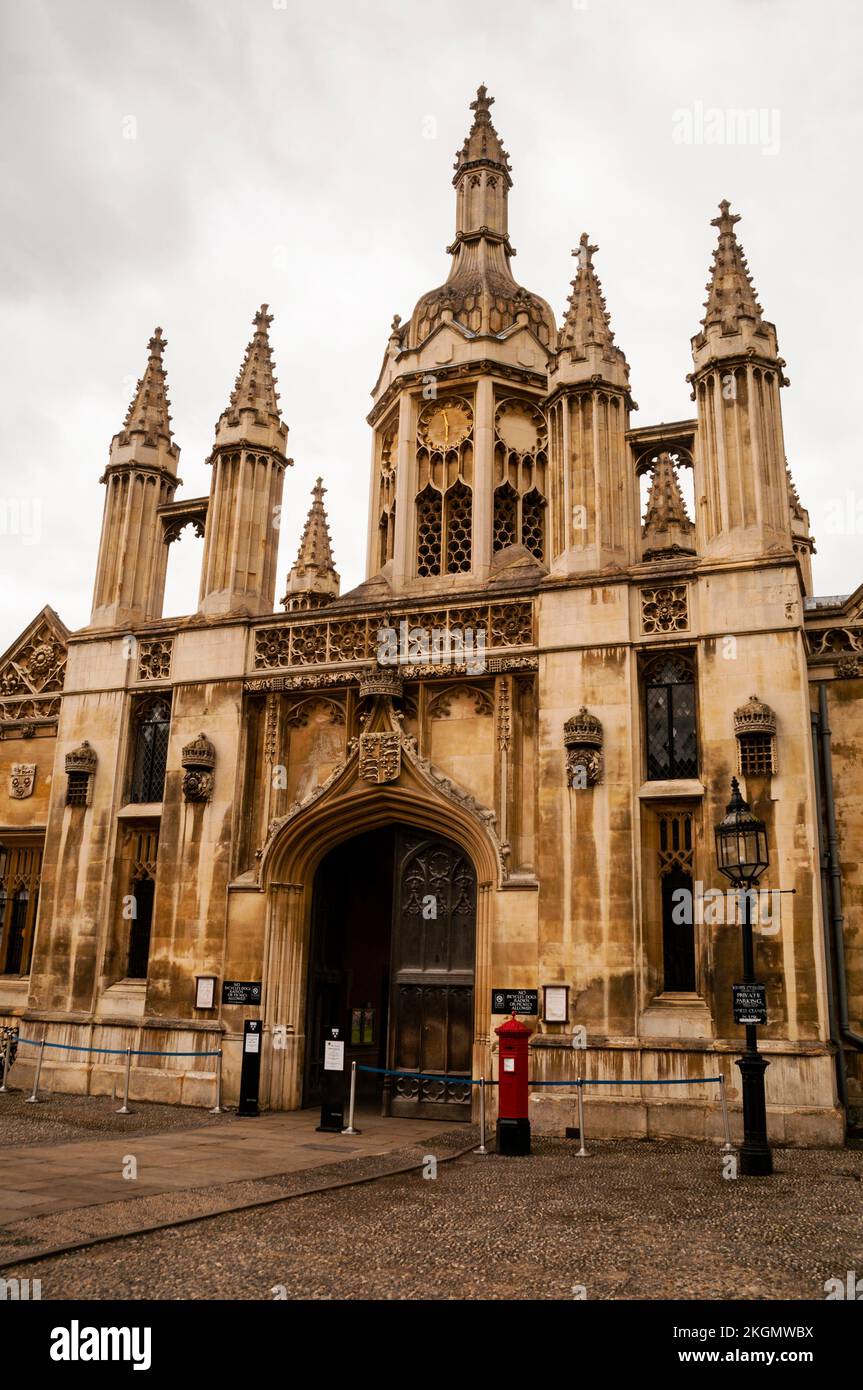Flèches gothiques du King's College de l'université de Cambridge, Cambridge, Angleterre. Banque D'Images