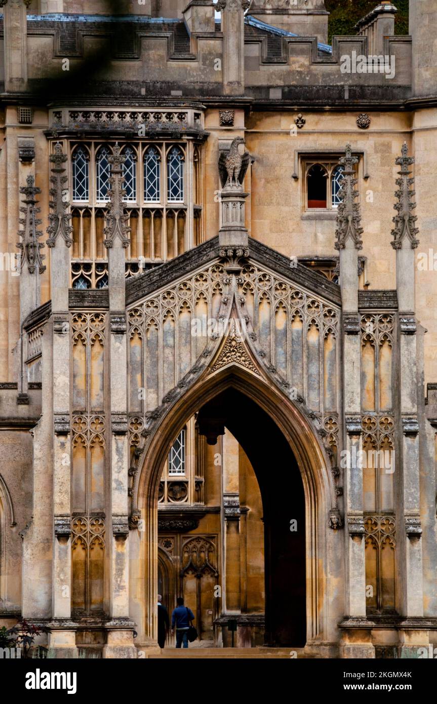 St. John's College Grade I a inscrit une porte emblématique à l'université de Cambridge, en Angleterre. Banque D'Images