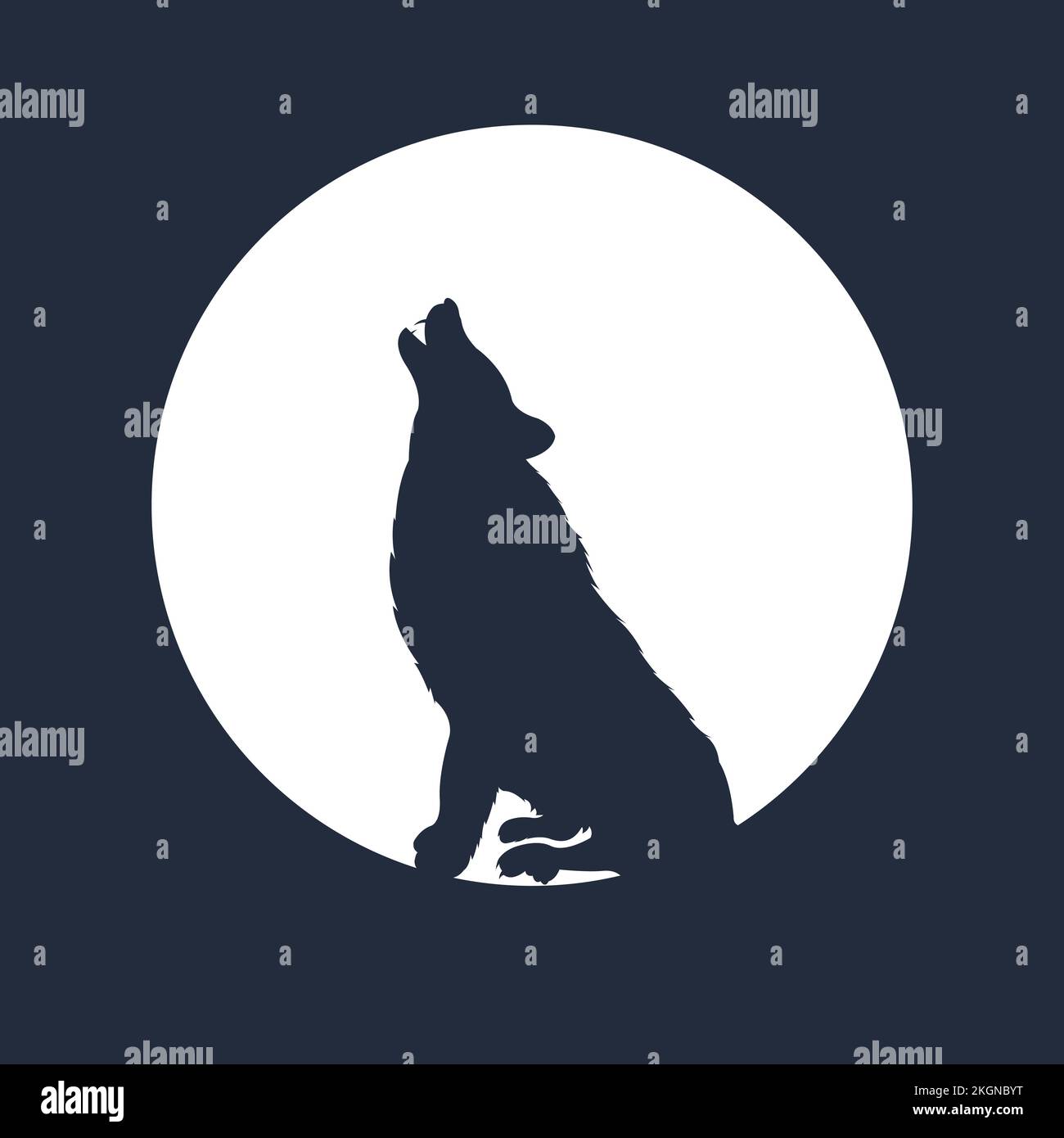 Silhouette du loup. Logo Vector Wolf. Faune, illustration du loup ...