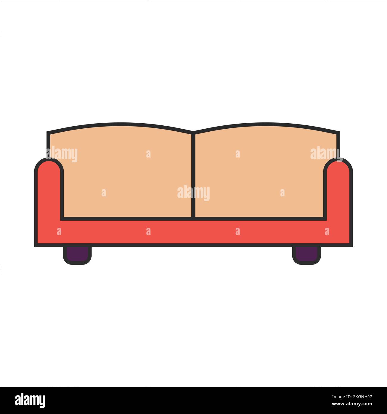 canapé isolé sur fond blanc, icône de mobilier sur fond blanc, mobilier de canapé isolé Illustration de Vecteur