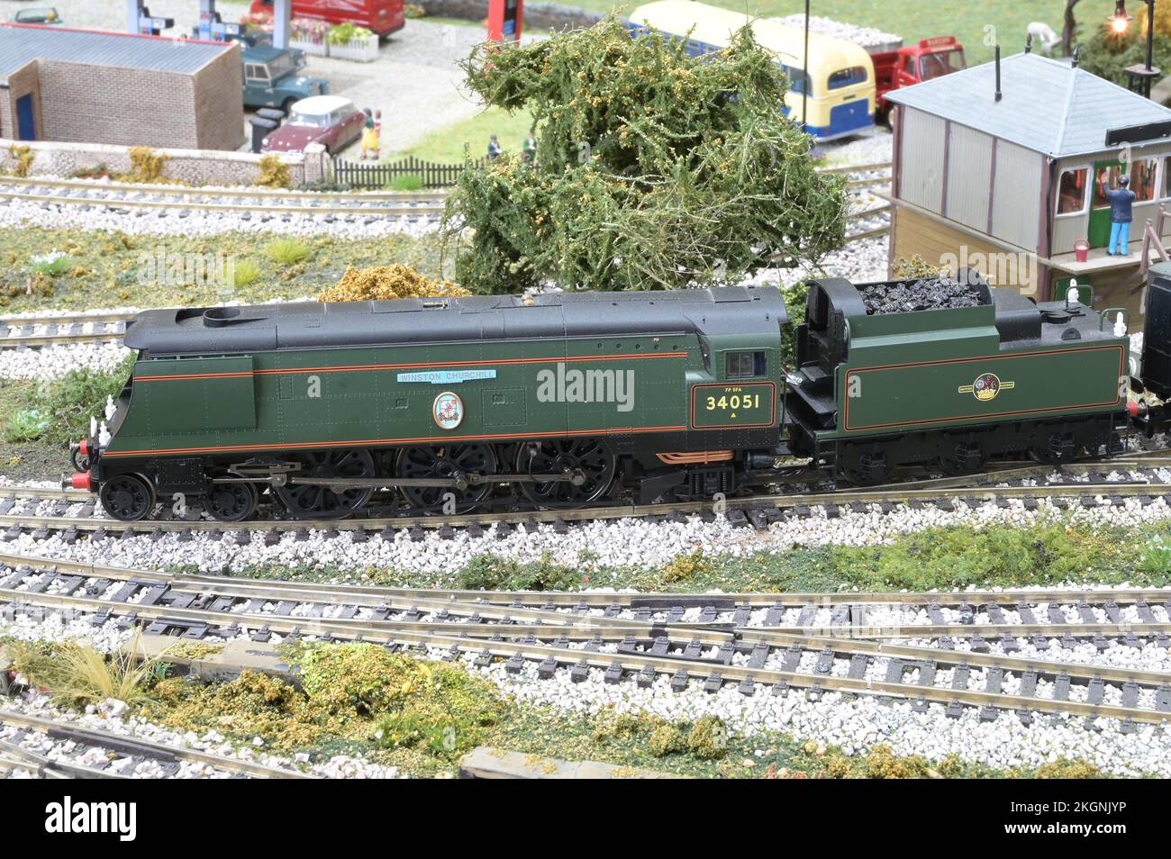 Un modèle de la bataille d'Angleterre locomotive classe Winston Churchill Banque D'Images