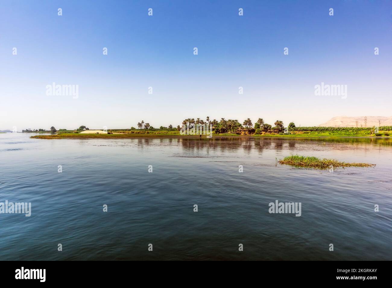 Égypte, gouvernorat de Louxor, Louxor, Nil et paysage environnant Banque D'Images