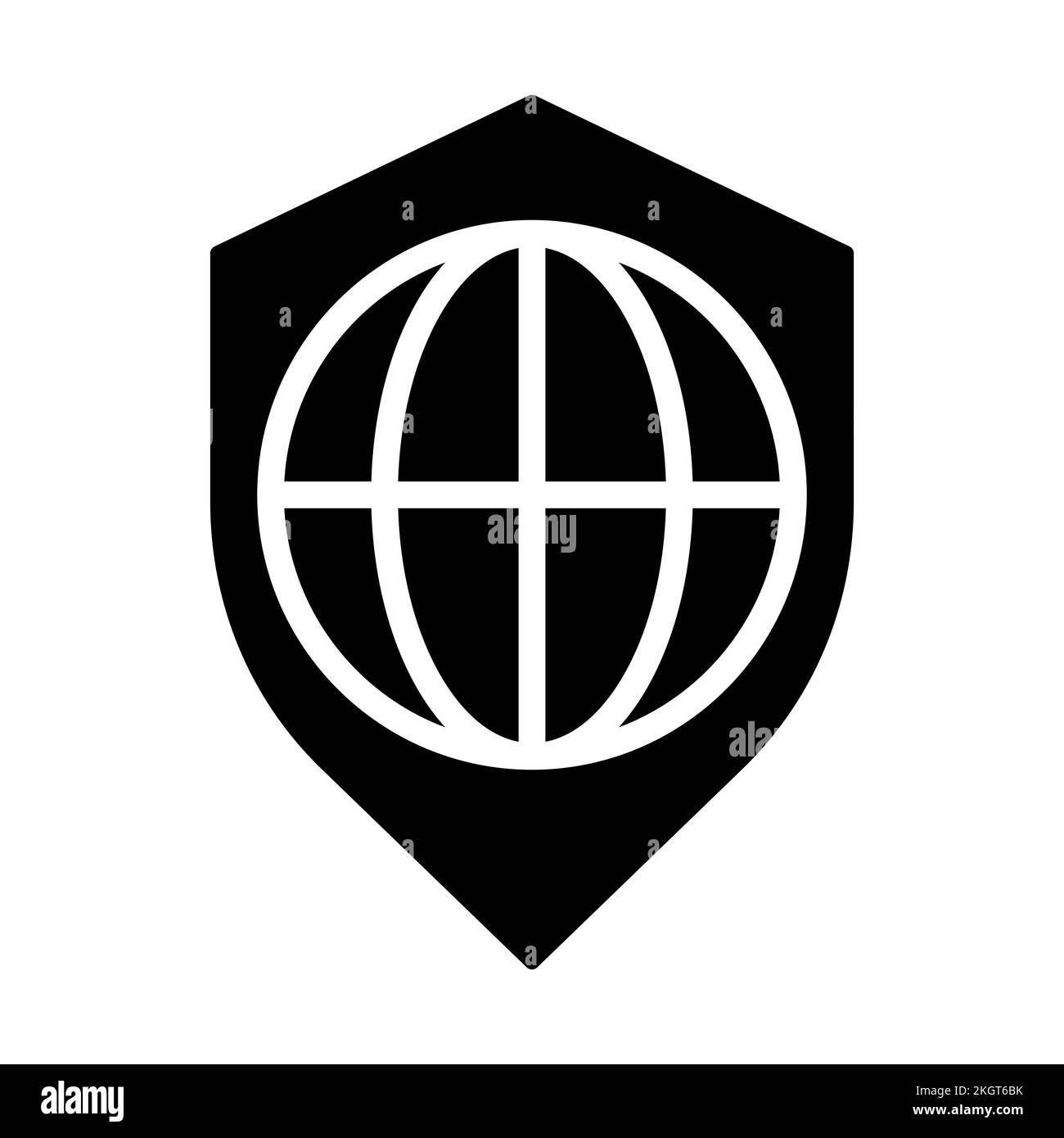 Icône de glyphe noir de sécurité globale Illustration de Vecteur