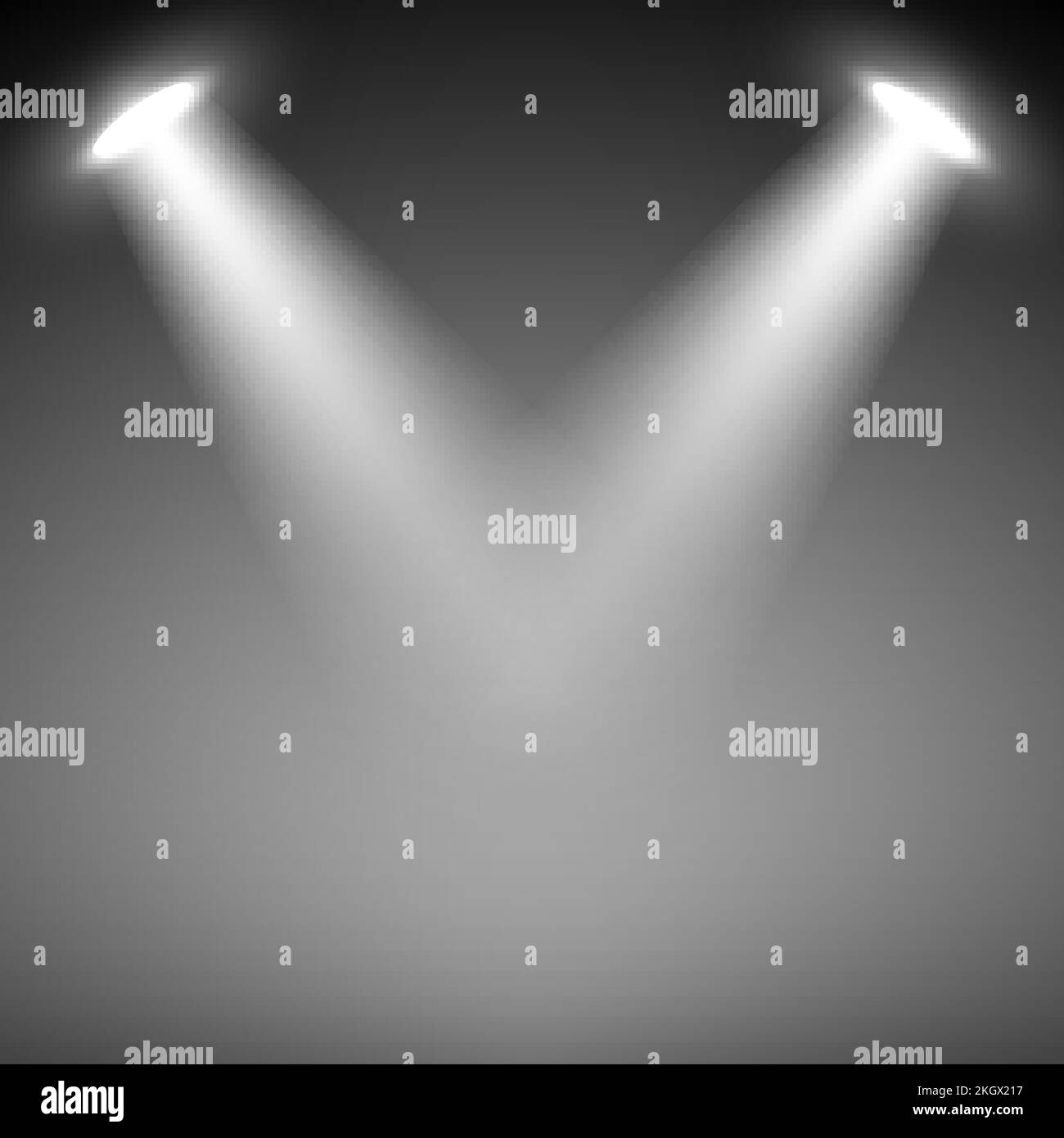 Croisement de rayons d'éclairage. Projecteur de scène spectaculaire Illustration de Vecteur