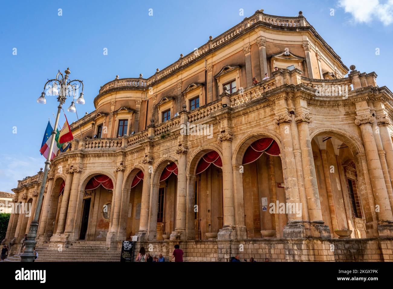 Palazzo Ducezio (Hôtel de ville) Noto, Sicile, Italie. Banque D'Images