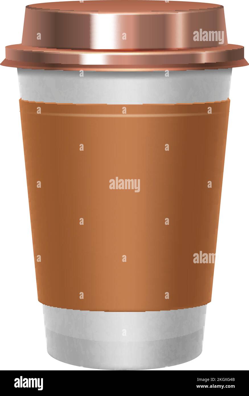 Tasse à café. Contenant à boisson jetable en papier brun Illustration de Vecteur