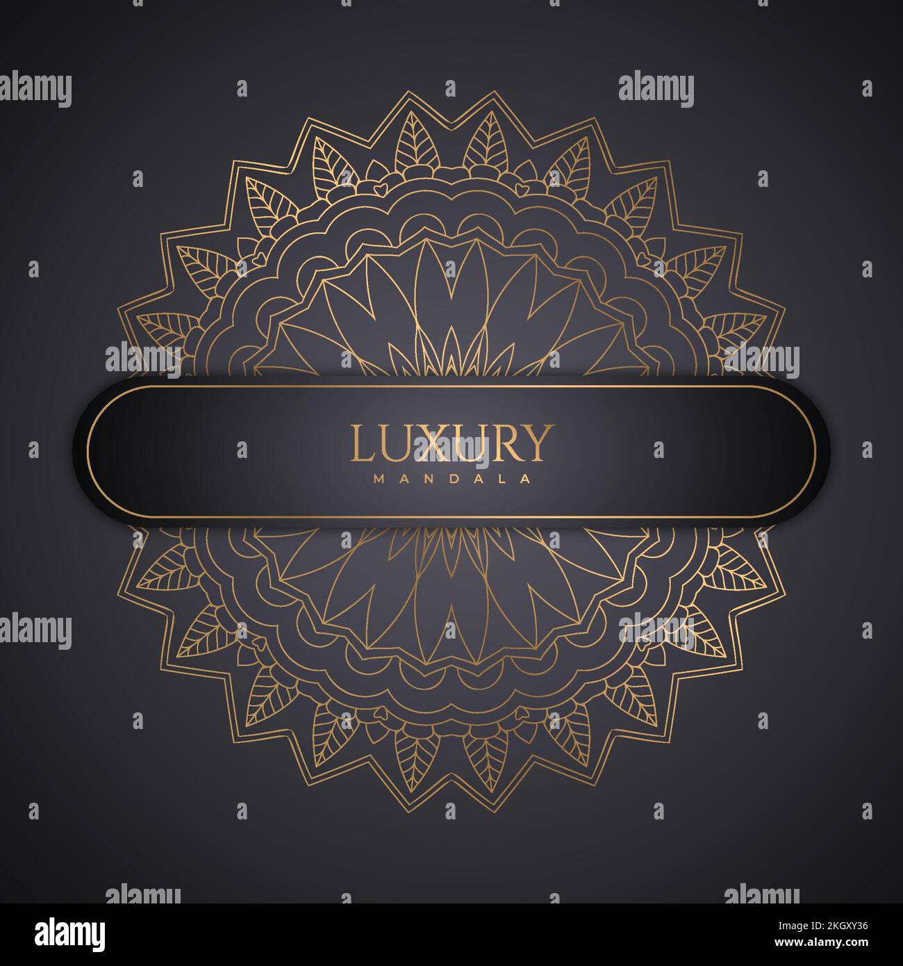 Motif de mandala doré décoratif. Motif Mandala de couleur dorée. Vecteur mandala de luxe. Carte d'invitation. Décoration luxueuse. Mandala ornementen Illustration de Vecteur