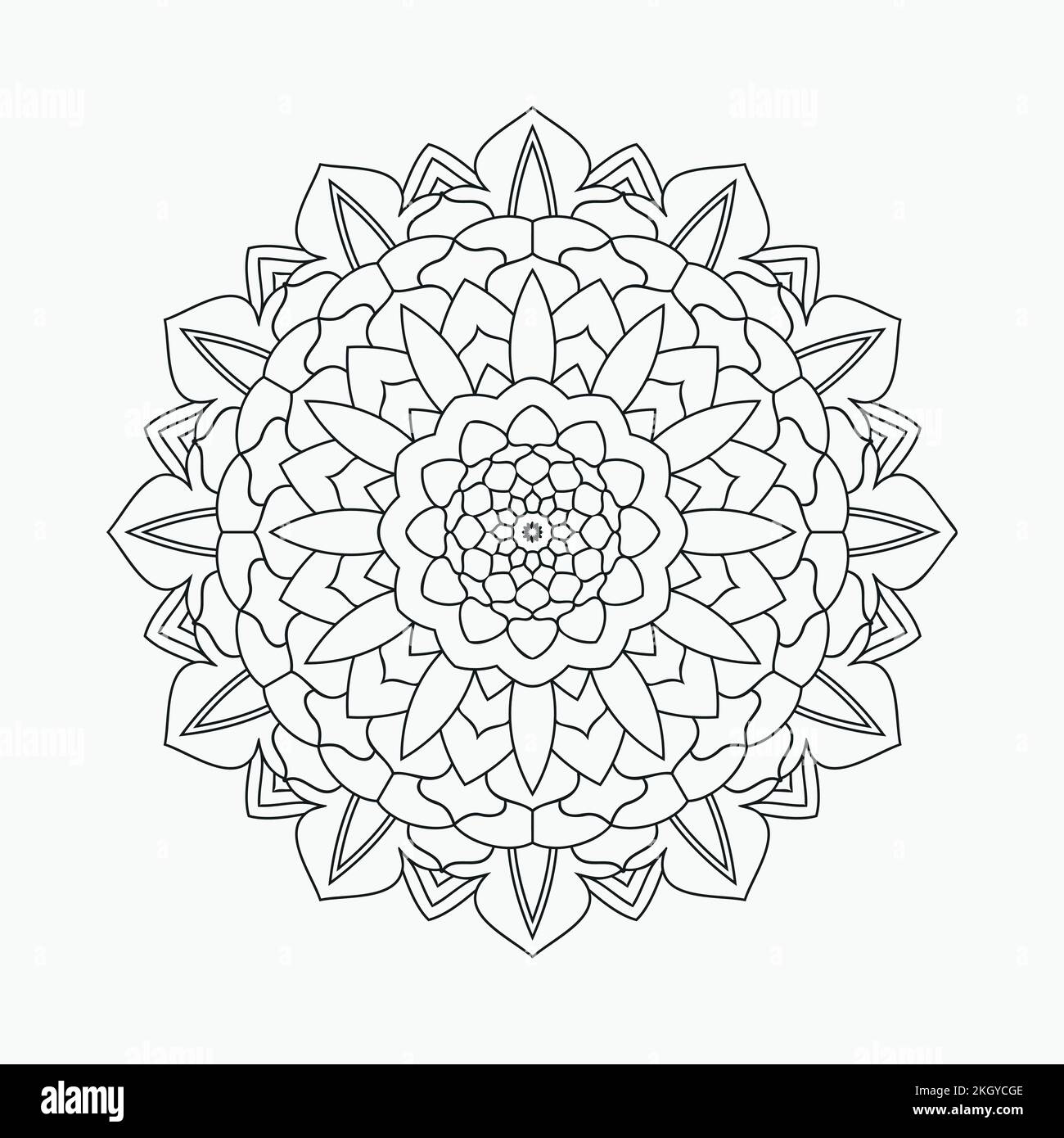Motif de page de couleur de mandala de fleur. Page de coloriage pour enfants. Vintage mandala ligne art vecteur. Motif indien de mandala noir et blanc pour la coloration Illustration de Vecteur