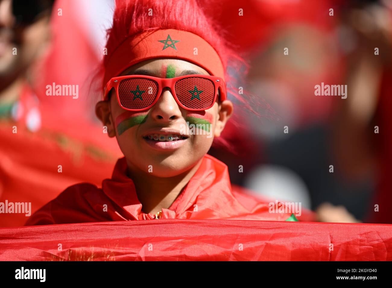 Doha, Qatar. 23rd novembre 2022. DOHA, Qatar. , . FAN, supporters, fans photographiés lors du match de la coupe du monde FIFA 2022 entre le Maroc et la Croatie, stade Al Bayt, Doha, crédit: SPP Sport Press photo. /Alamy Live News Credit: SPP Sport Press photo. /Alamy Live News Banque D'Images