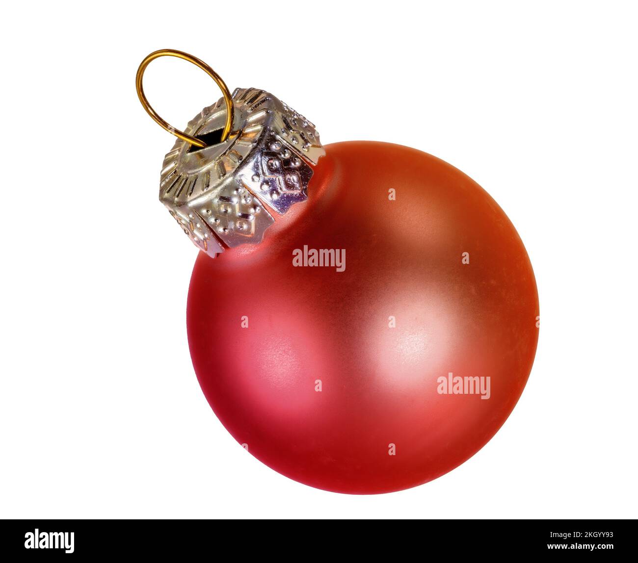 Gros plan d'un ornement rouge de noël isolé Banque D'Images