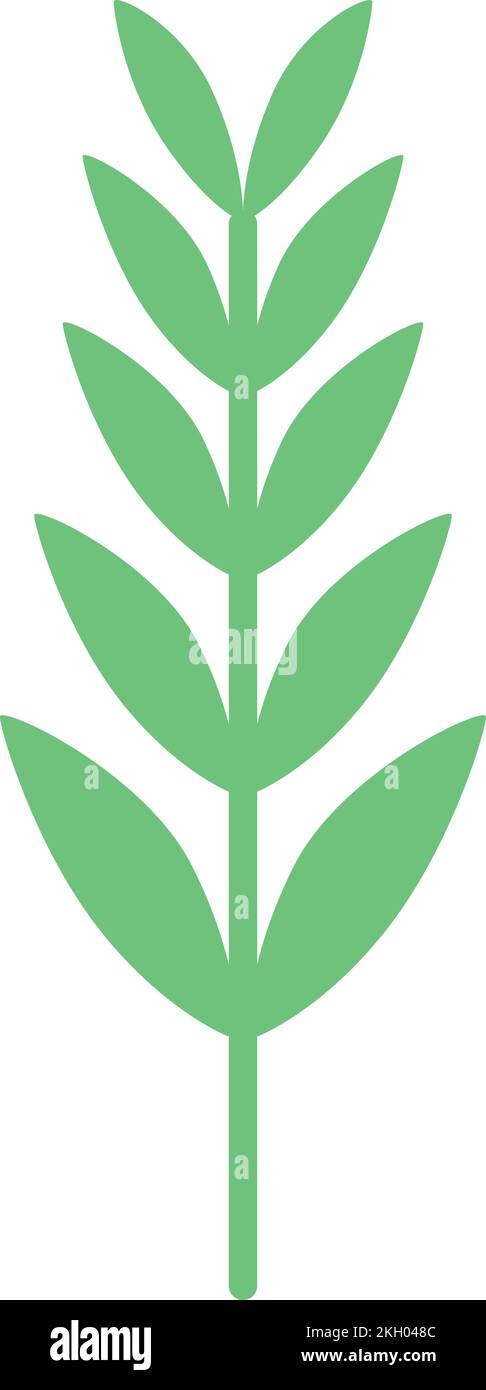 Symbole de recadrage vert. Icône d'oreille de semence de céréales Illustration de Vecteur