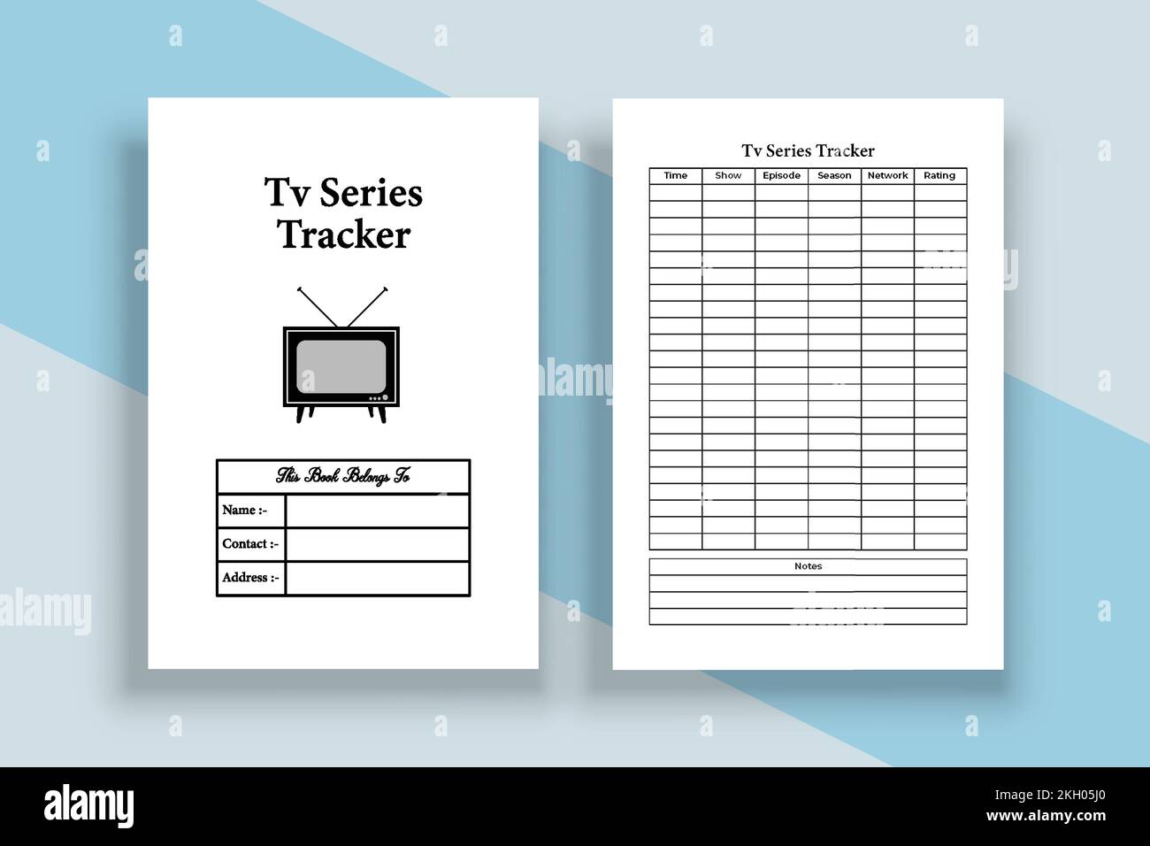 Intérieur KDP suiveur série TV. Informations sur les émissions télévisées quotidiennes et suivi des épisodes à l'intérieur. Journal intérieur KDP. Série TV et suivi des informations d'affichage Illustration de Vecteur