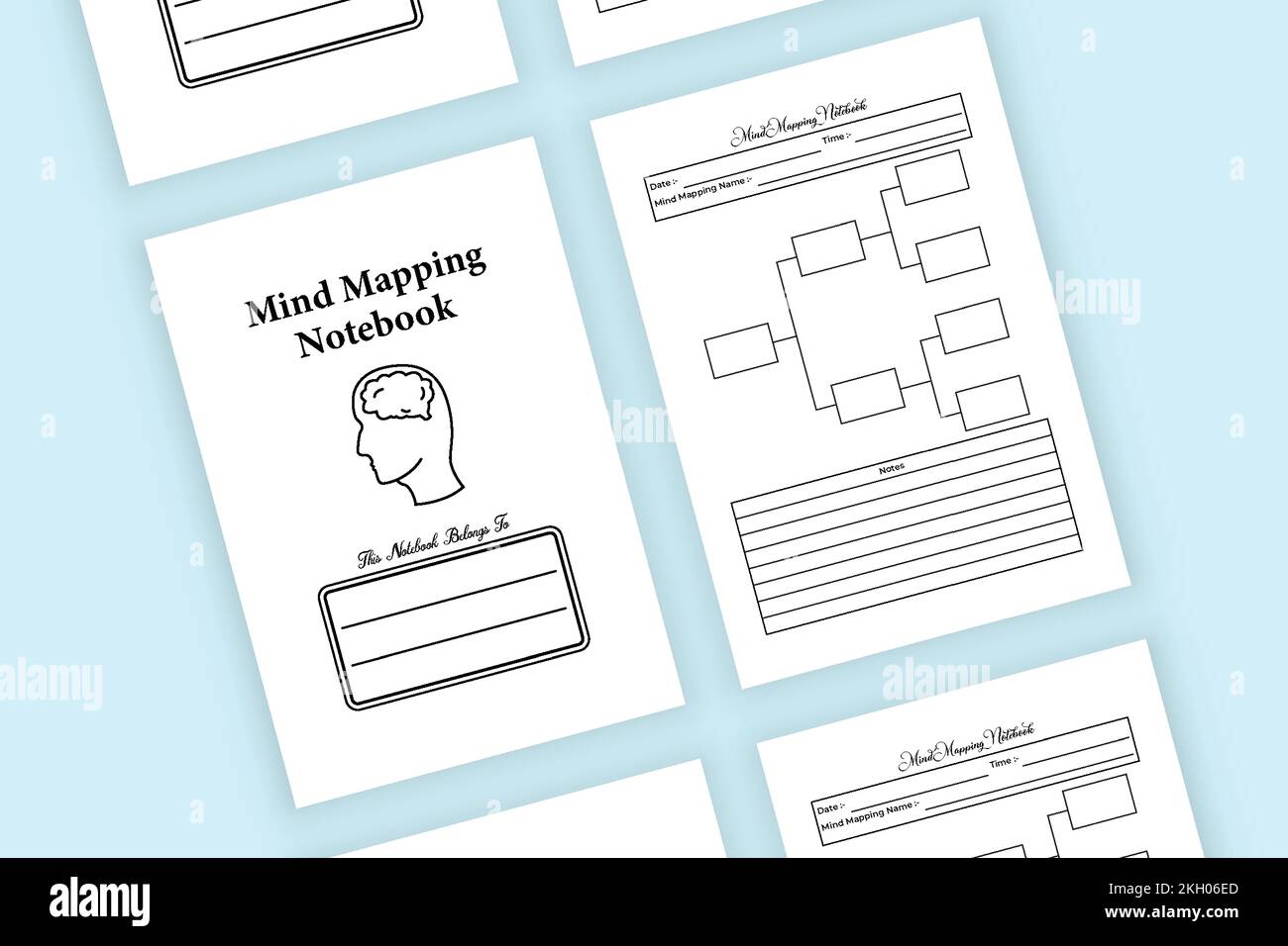 Intérieur KDP pour ordinateur portable de cartographie. Modèle de vérificateur d'informations et de suivi des tâches quotidien. Tourillon intérieur KDP. Suivi du plan futur et informations sur l'esprit Illustration de Vecteur