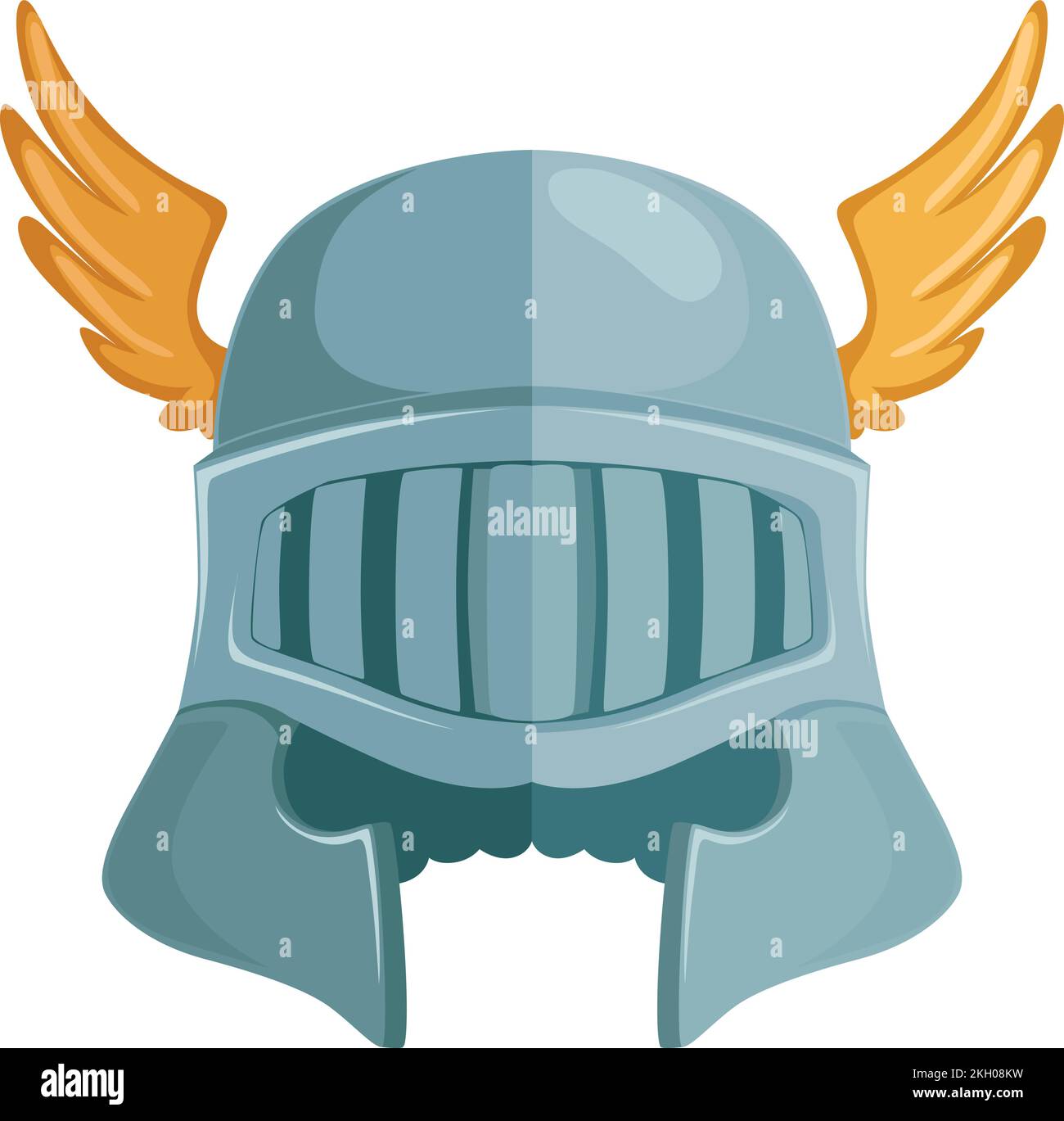 Icône de casque médiéval. Protection de la tête de chevalier de dessin animé Illustration de Vecteur