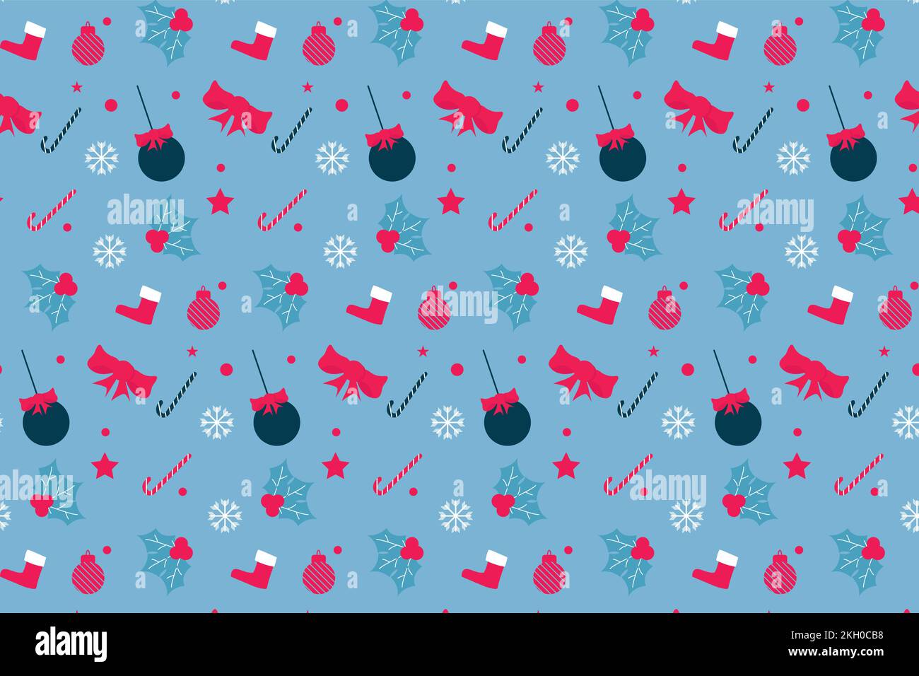 Motif de Noël créatif sans couture avec boules décoratives et rubans rouges. Motif abstrait sans fin pour les draps et les papiers d'emballage. Christ minimal Illustration de Vecteur