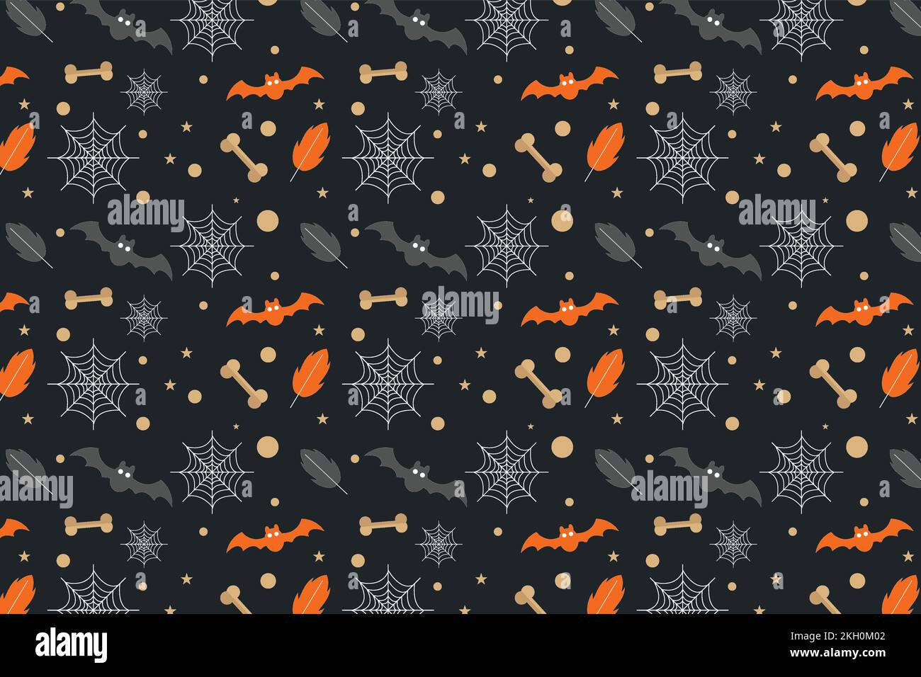 Motif Halloween sur fond sombre et effrayant. Motif Halloween minimaliste avec éléments colorés pour fonds d'écran et couvertures de livres. Halloween Illustration de Vecteur