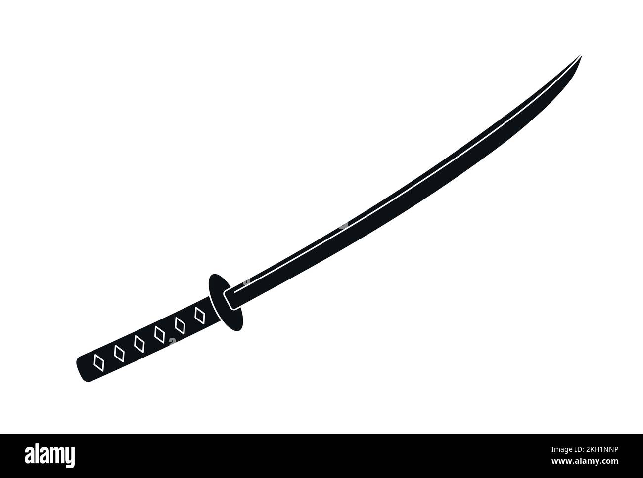 Symbole sabre japonais katana icône d'illustration vectorielle Illustration de Vecteur