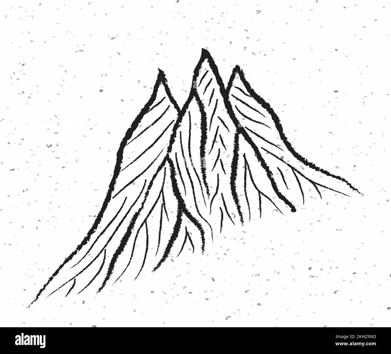 illustration de vecteur de montagne logo de montagnes de l'himalaya, silhouette noire et blanche Illustration de Vecteur