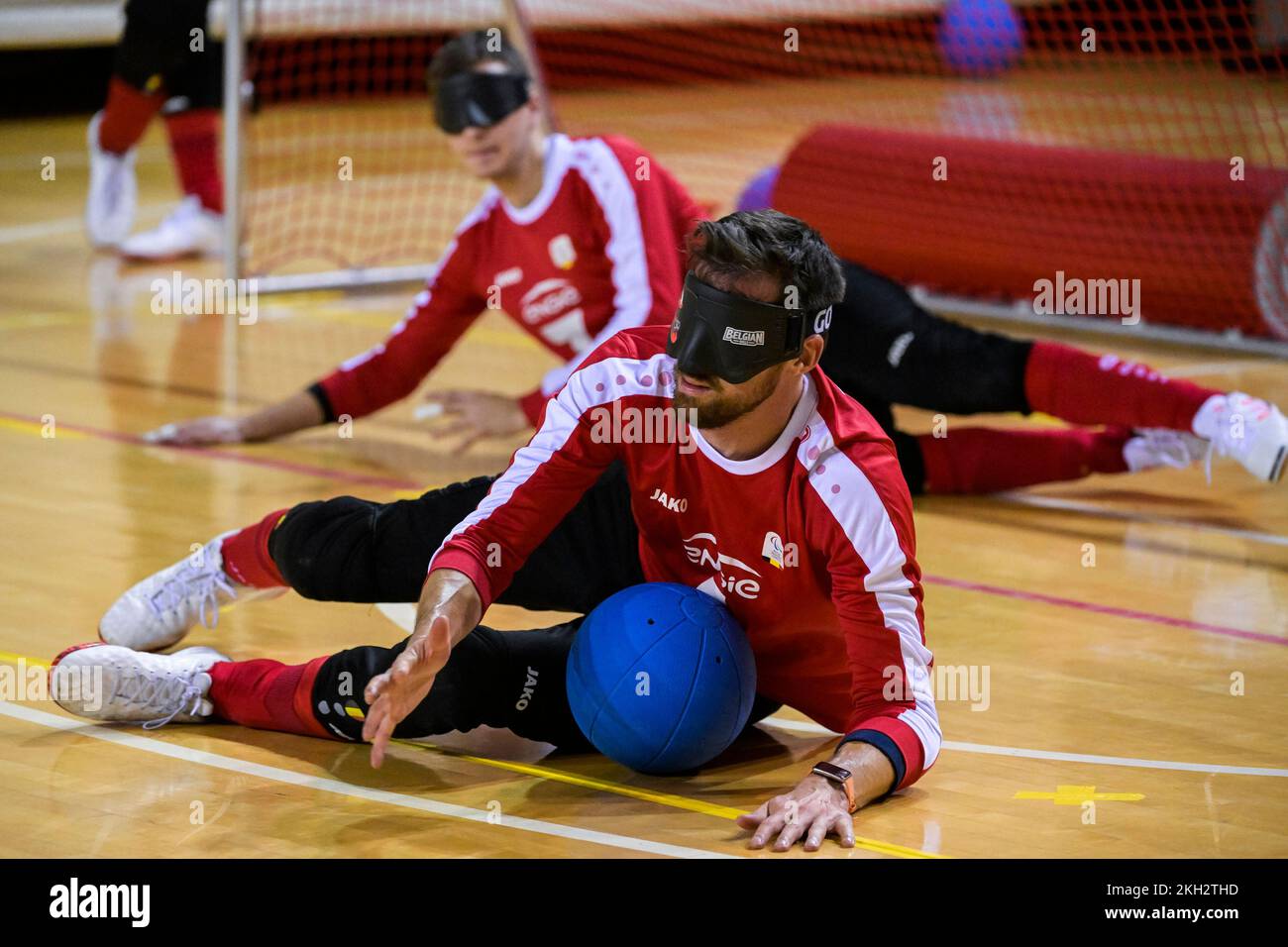 Arne Vanhove, athlète belge de para, photographié en action lors d'un camp d'entraînement organisé par le Comité olympique belge BOIC-COIB à Belek en Turquie, le mercredi 23 novembre 2022. La scène a lieu du 12 au 27 novembre, pour la première fois avec les athlètes paralympiques. BELGA PHOTO LAURIE DIEFFEMBACQ Banque D'Images