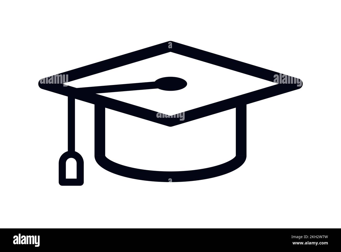 Symbole carré de la PAC académique Cap pour diplômés de l'éducation et icône de vecteur de connaissances Illustration de Vecteur