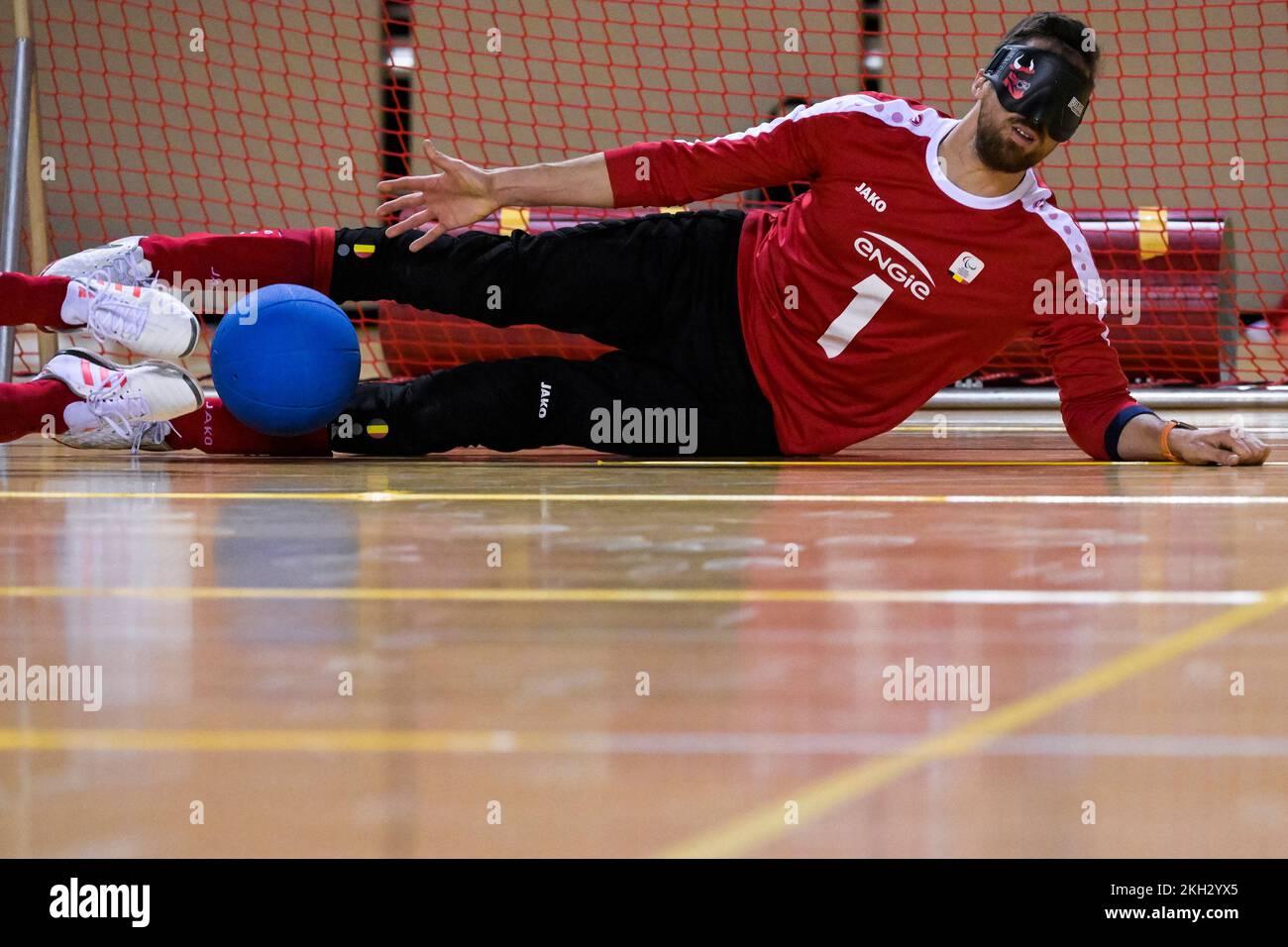 Arne Vanhove, athlète belge de para, photographié en action lors d'un camp d'entraînement organisé par le Comité olympique belge BOIC-COIB à Belek en Turquie, le mercredi 23 novembre 2022. La scène a lieu du 12 au 27 novembre, pour la première fois avec les athlètes paralympiques. BELGA PHOTO LAURIE DIEFFEMBACQ Banque D'Images