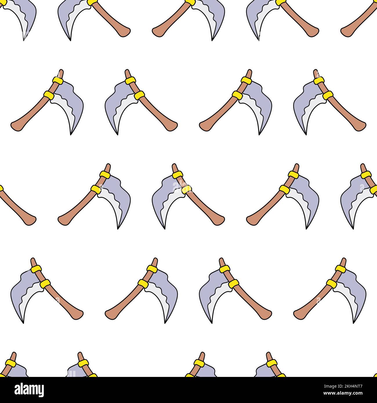 Ensemble d'axes de dessin animé isolés sur fond blanc Illustration de Vecteur