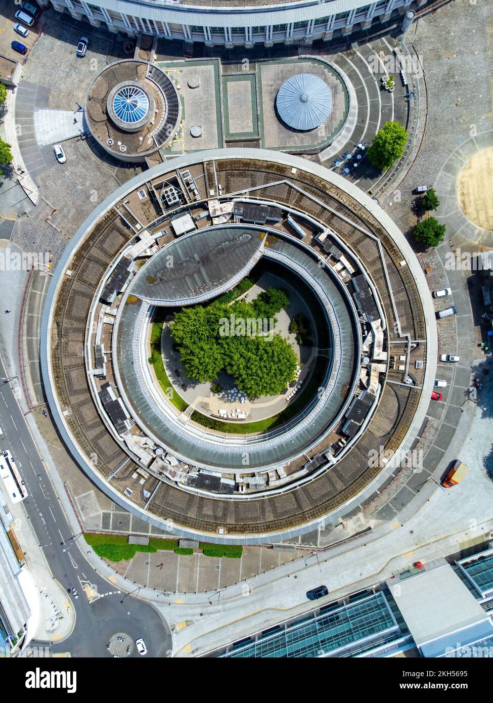 Ancien Lloyds Building à Bristol, en Angleterre, par drone Banque D'Images