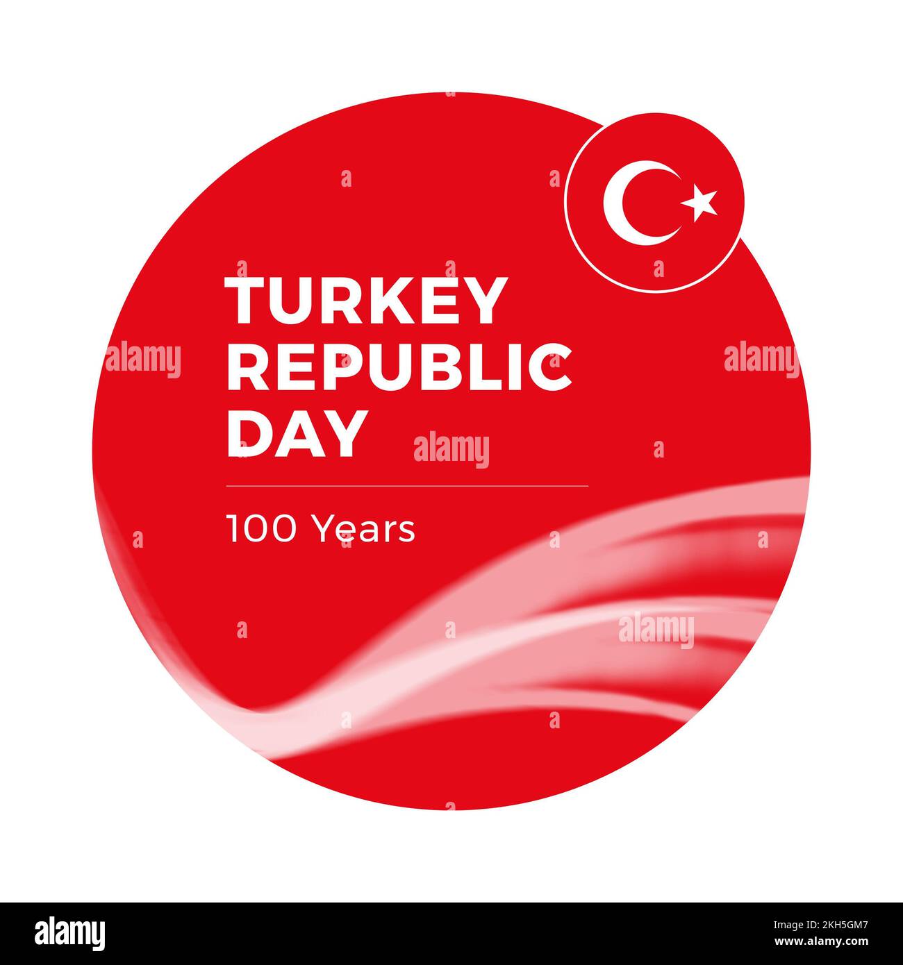 Composition du texte de la journée de la république de turquie avec le drapeau de la turquie sur fond blanc Banque D'Images