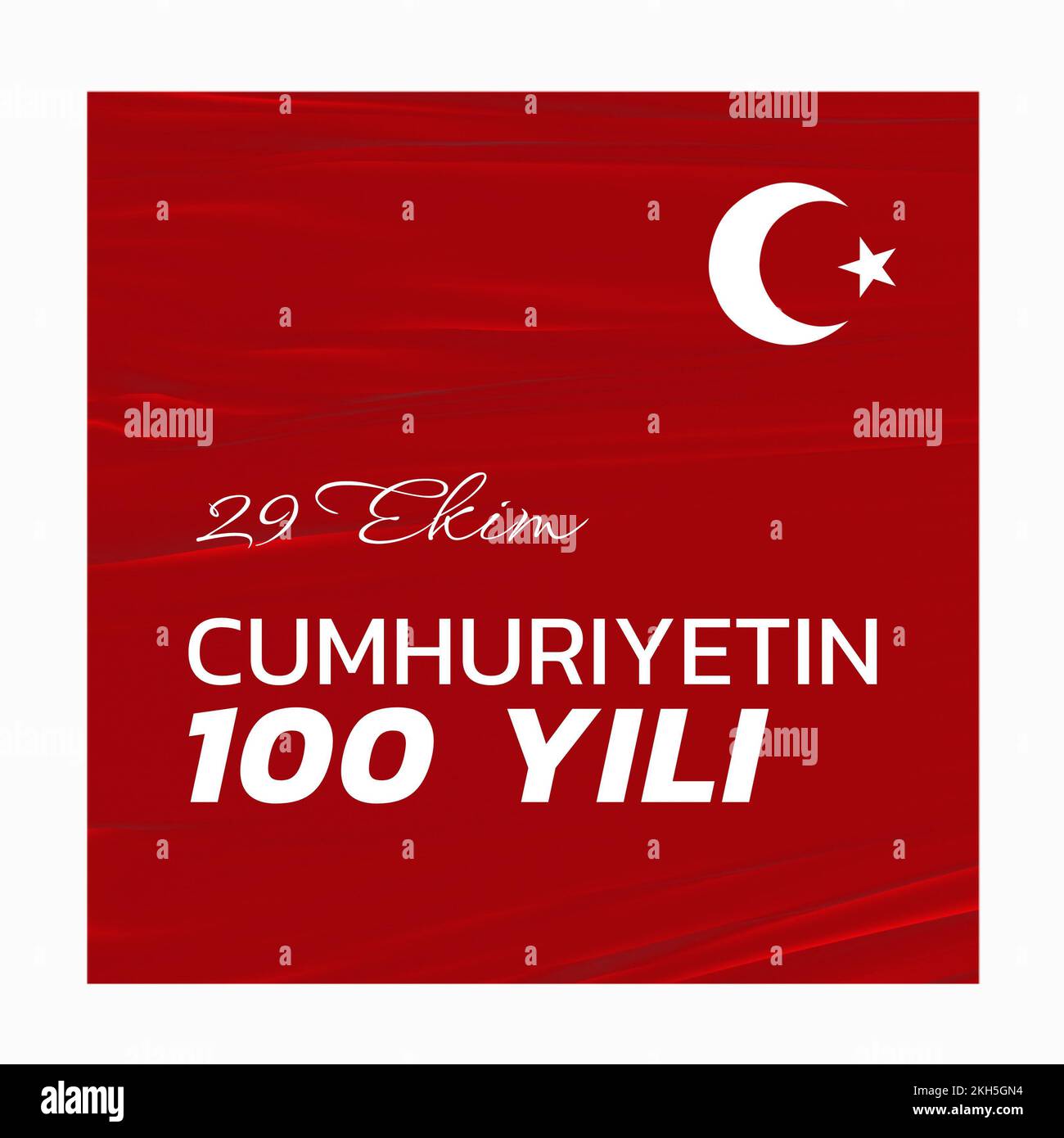 Composition du texte de cumhuriyet bayrami avec drapeau de la turquie sur fond rouge Banque D'Images