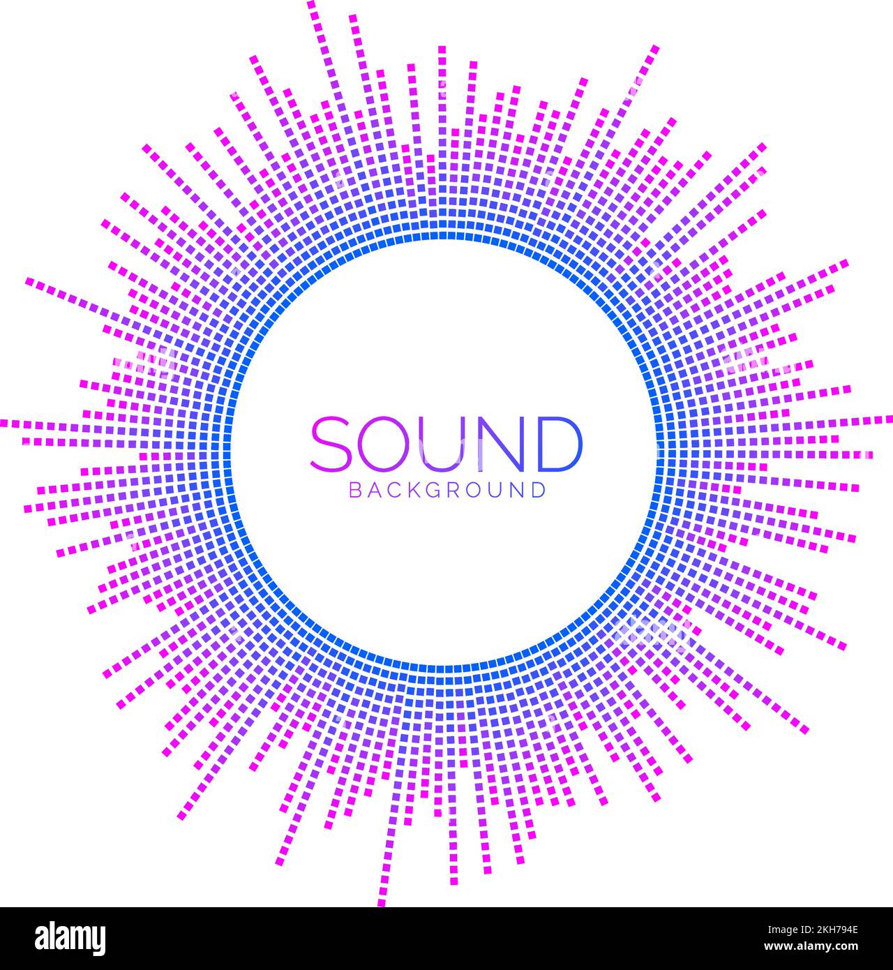 Visualisation de l'onde sonore circulaire. Égaliseur de lecteur audio