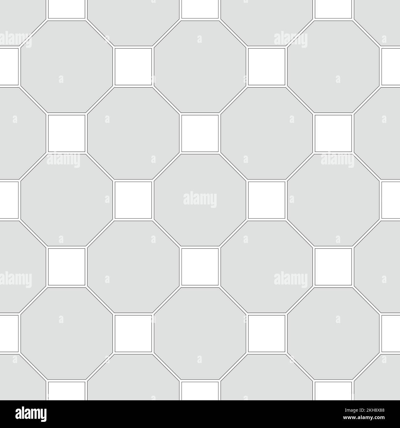 Structure sans soudure des dalles de pavage sous forme de carrés et d'hexagones. Papier peint simple avec imprimé géométrique diagonal. Arrière-plan vectoriel monochrome. Illustration de Vecteur