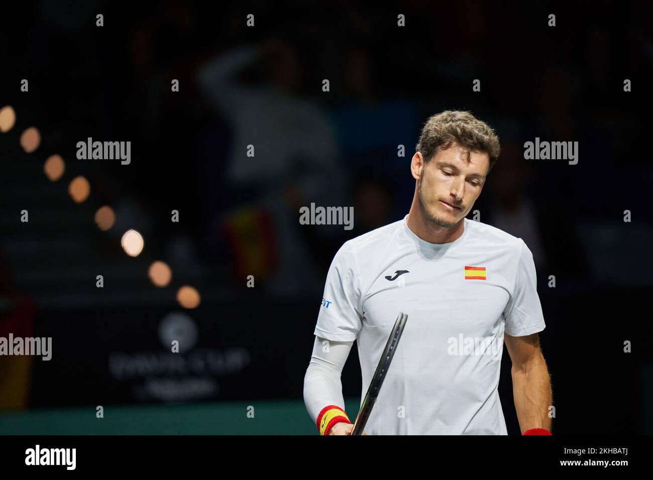 Malaga, Espagne. 23rd novembre 2022. Pablo Carreno Busta de l'Espagne vu pendant la coupe Davis par Rakuten final 8 contre Marin Cilic de Croatie au Palacio de Deportes José María Martín Carpena. Score final; Marin Cilic 2:1 Pablo Carreno Busta. Crédit : SOPA Images Limited/Alamy Live News Banque D'Images