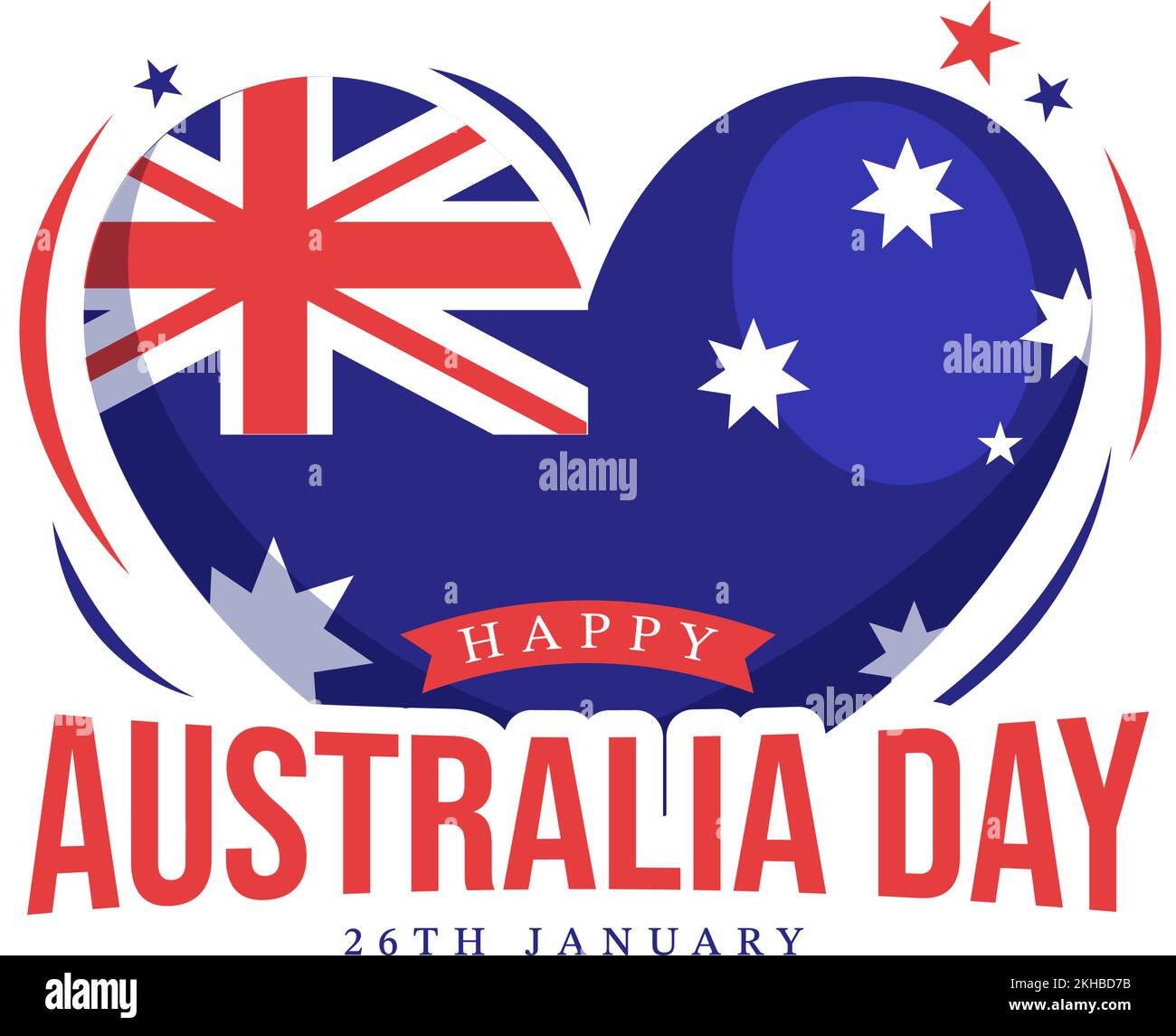 Happy Australia Day observé chaque année sur 26 janvier avec drapeaux et carte de la diversité des peuples dans un dessin-modèle de dessin animé à la main Illustration de Vecteur