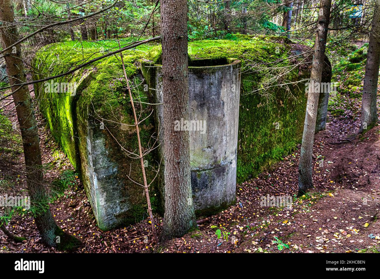Projet 668 abri est le type de base d'abri passif des lignes allemandes de fortifications de champs, construit en Pologne en 1944. Banque D'Images
