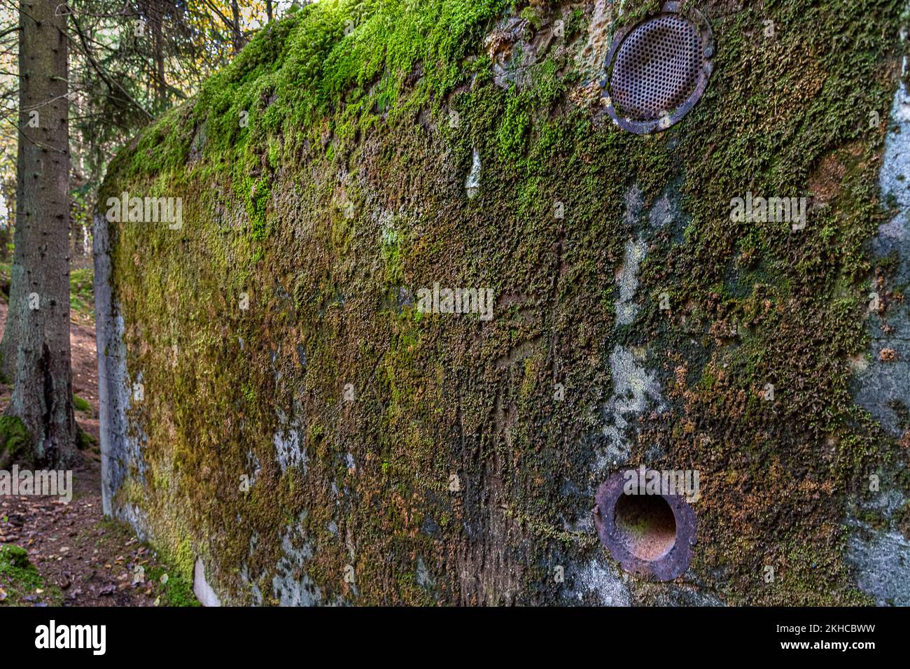 Projet 668 abri est le type de base d'abri passif des lignes allemandes de fortifications de champs, construit en Pologne en 1944. Banque D'Images