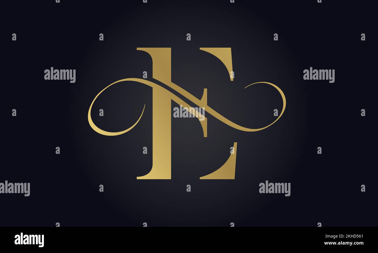 Modèle de logo lettre E de luxe de couleur or. Logo lettre E de luxe initial. Magnifique logo Design pour la marque de luxe de compagnie. Illustration de Vecteur