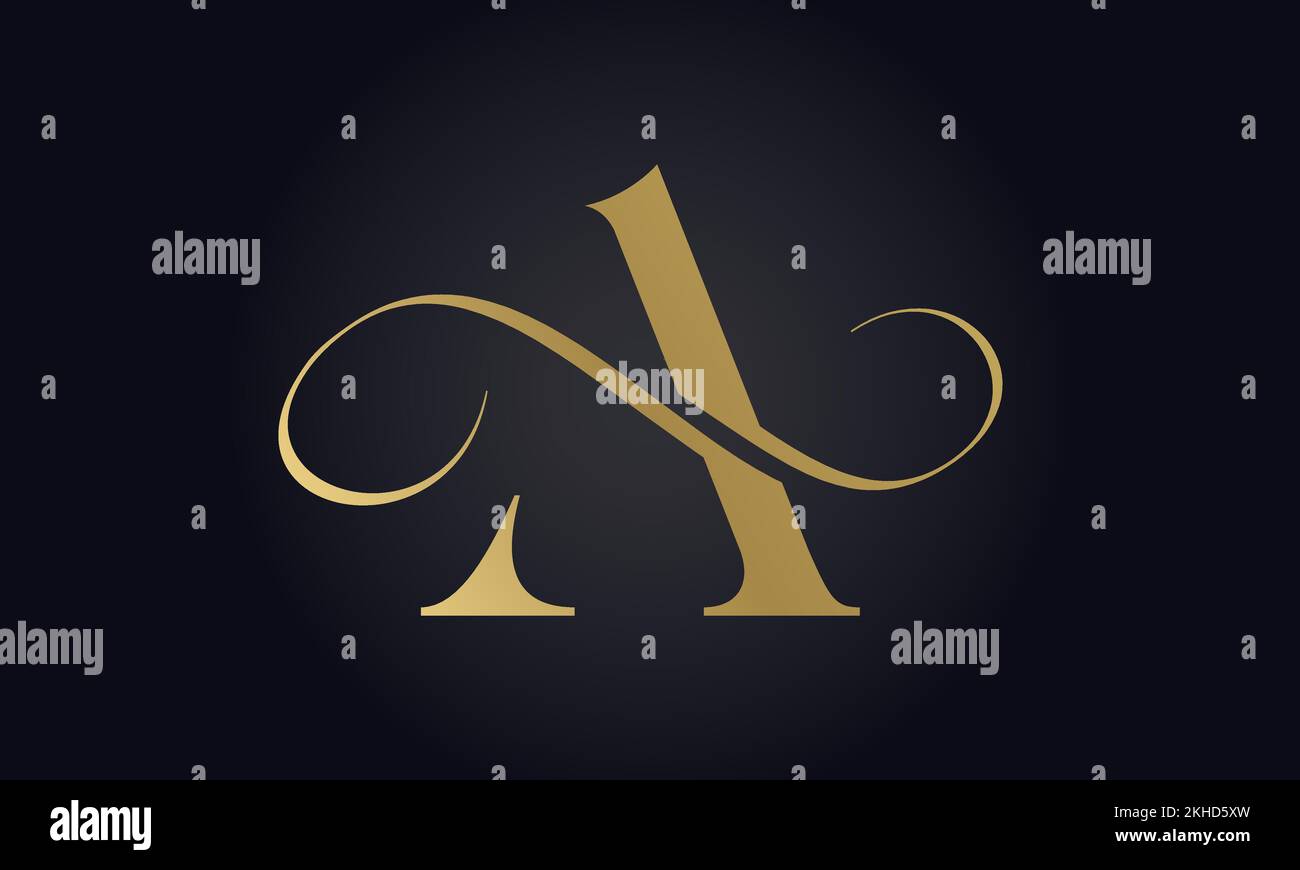 Modèle de logo lettre de luxe A de couleur or. Luxe initial Logo Lettre. Magnifique logo Design pour la marque de luxe de compagnie. Illustration de Vecteur