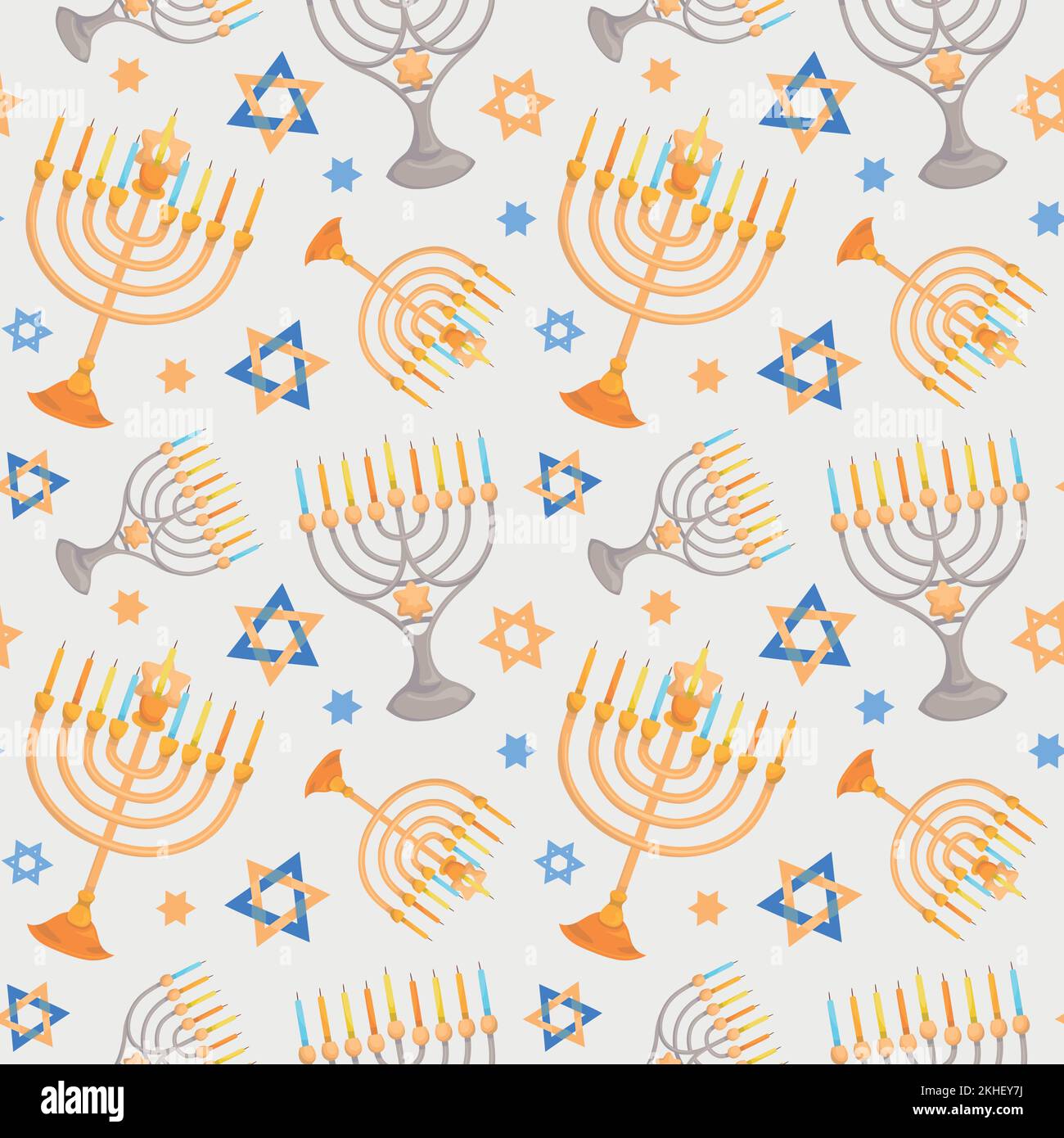 Fond de motifs répétitifs colorés pour le festival juif de Hanukkah, fait de simples illustrations vectorielles. Illustration de Vecteur