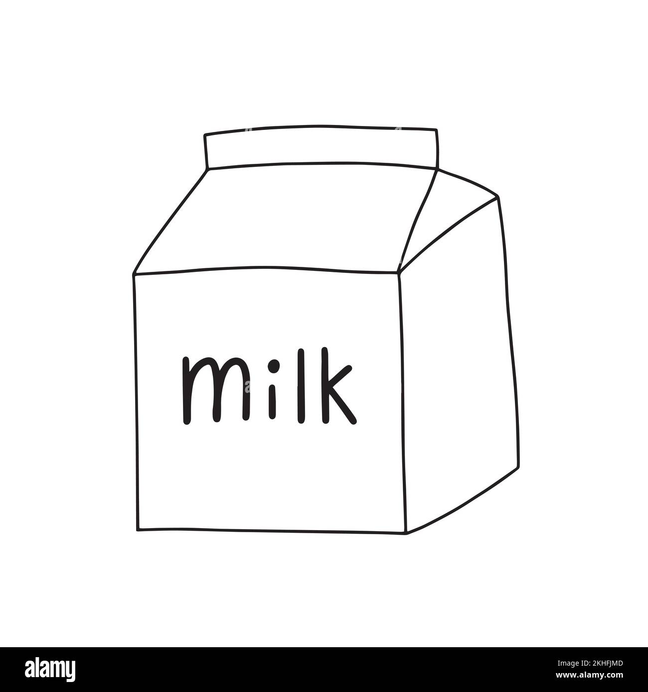 Boîte à lait de dessin animé vectoriel isolée Illustration de Vecteur