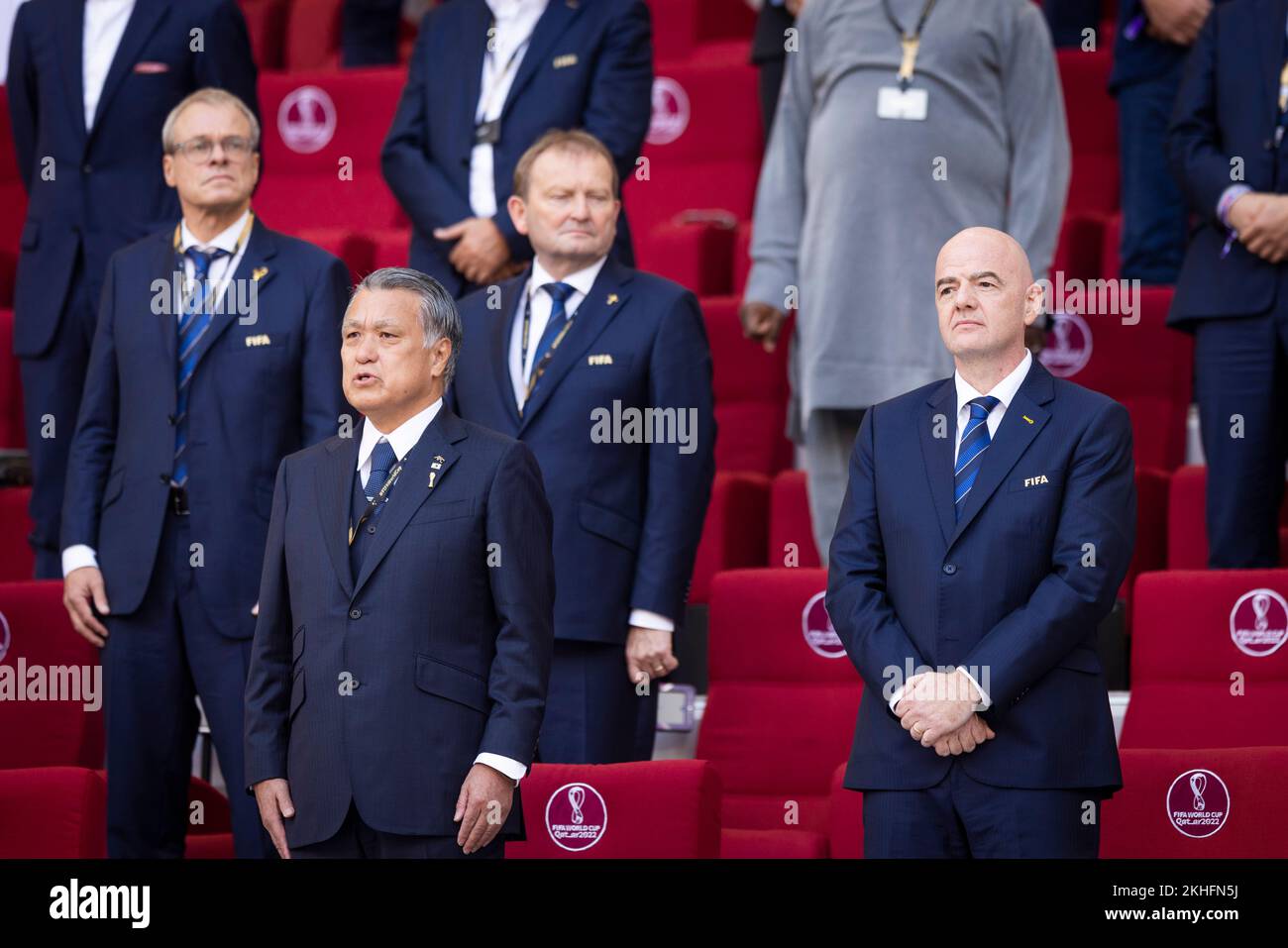 Doha, Qatar. 23rd novembre 2022. Japon Président de la FA Kohzo Tashima, Président de la FIFA Gianni Infantino Allemagne - coupe du monde du Japon 2022 au Qatar 23.11.2022 CRE Banque D'Images