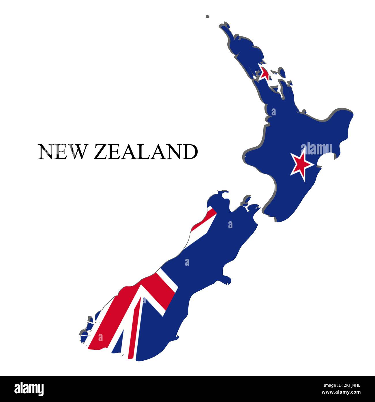 Illustration du vecteur de carte de la Nouvelle-Zélande. Économie mondiale. Pays célèbre. Océanie Illustration de Vecteur