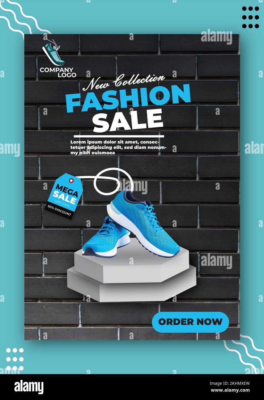 Modèle de circulaire pour la vente de chaussures Illustration de Vecteur